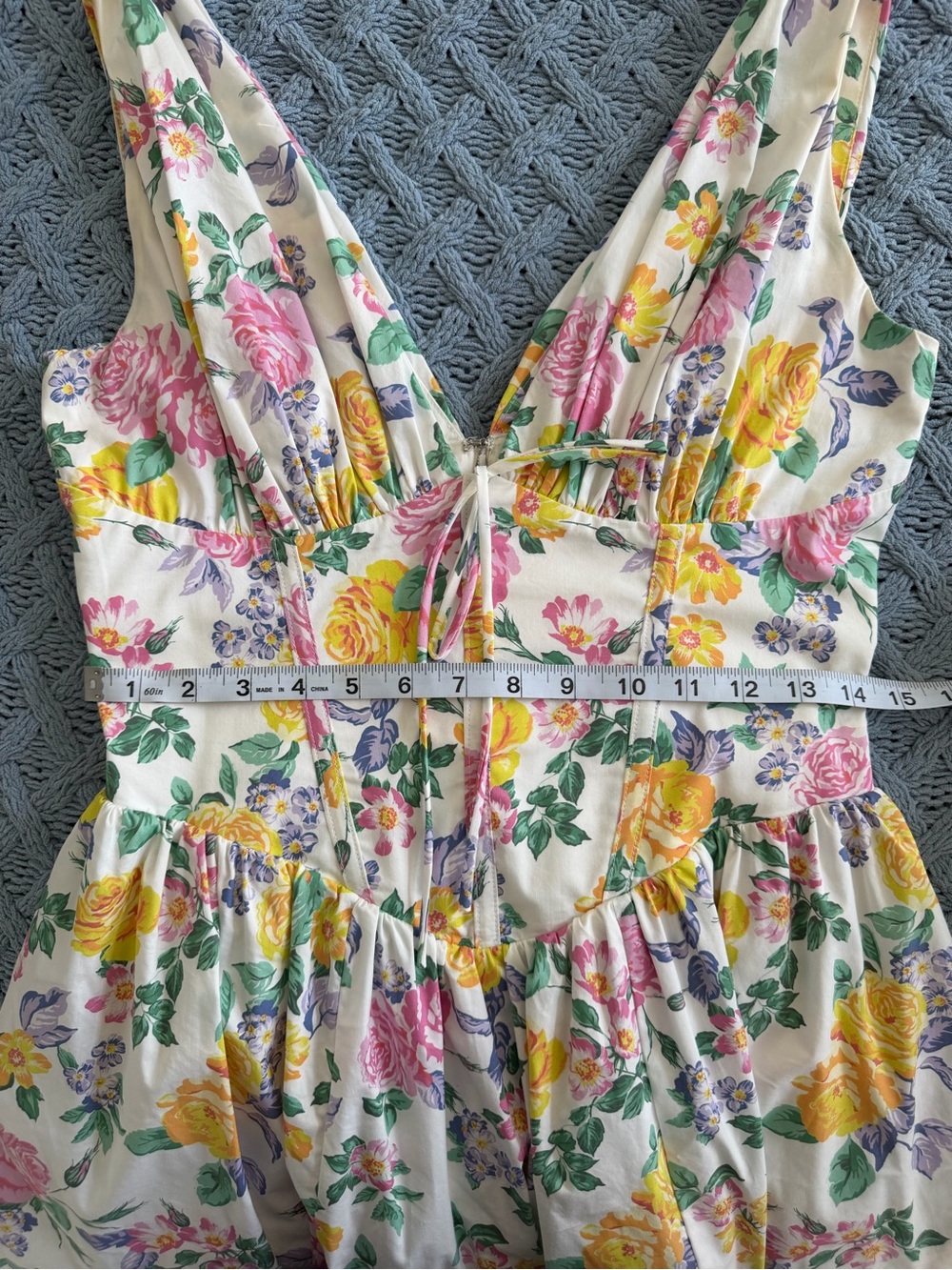 House of CB White Maxi Dress with Pink & Yellow Floral Print - Picture 8 of 9